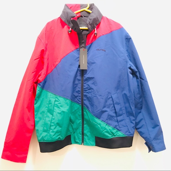 tommy hilfiger red green blue jacket